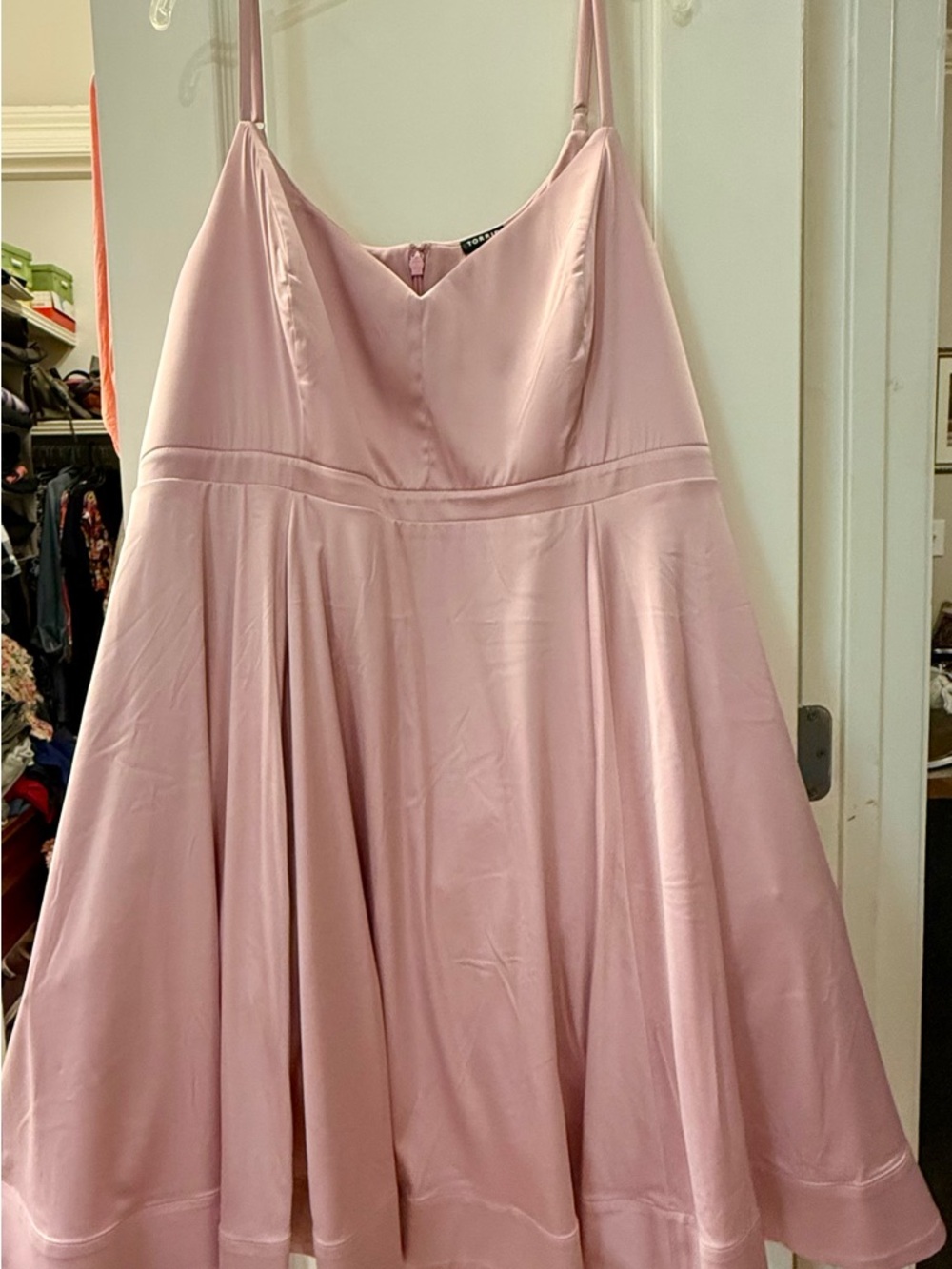 Torrid Blush Mauve Satin Mini Skater Dress